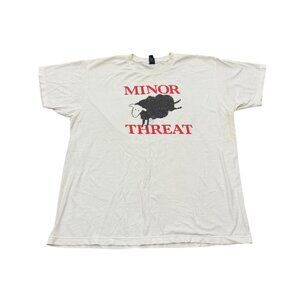 Men’s Minor Threat t shirt black cotton”Tultex” white 2010s